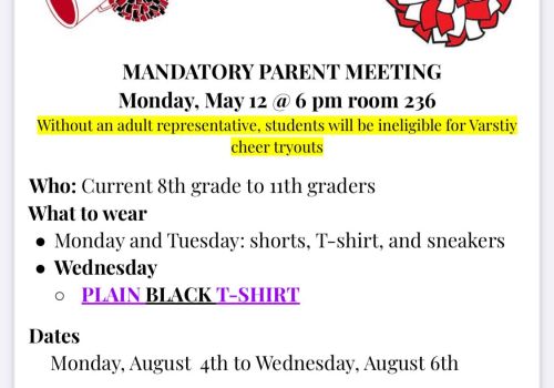 Save the Date: Varsity Cheer Tryout Information