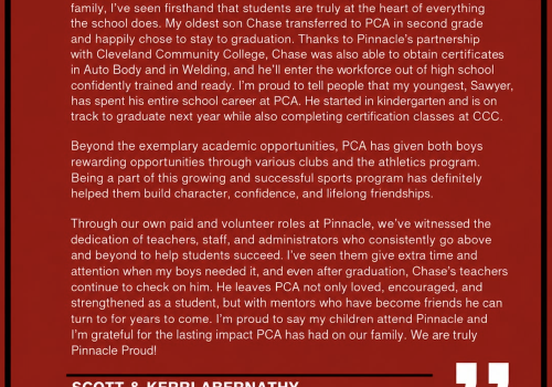 Pinnacle Proud: Week 9 — Our Families Tell Our Story